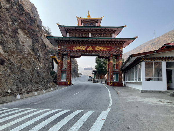 The gate to Thimphu