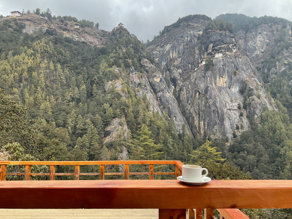 Tea with a view of Paro Taktsang