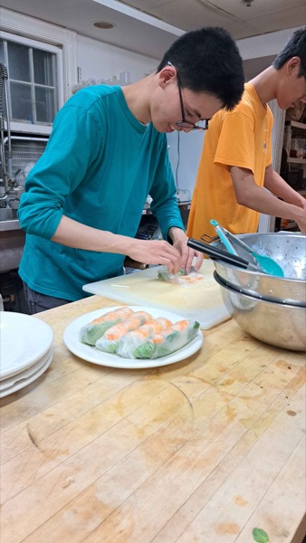 Making spring rolls